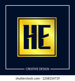 Initial Letter HE Logo Template Design