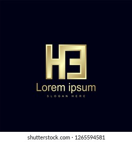 Initial Letter HE Logo Template Vector Design