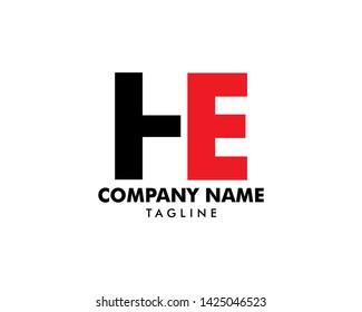 Initial Letter HE Logo Template Design