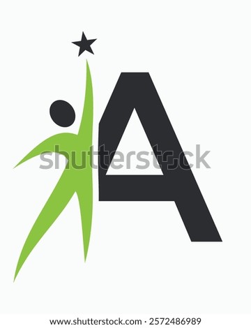 Initial Letter A Healthcare Logo Concept For Health Care, Sport, Bio, Fitness Or Medical Symbol