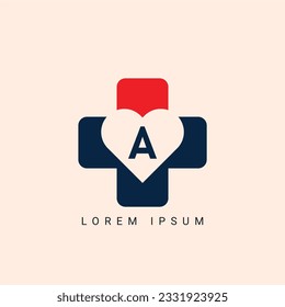 initial Letter A Heart Logo Concept symbol sign icon Design Element. Love, Medical, Health Care, Valentine's Day Logotype. Vector illustration template