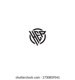 Initial Letter HEP triangle monogram cool modern logo