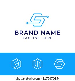 Initial Letter Hexagon Logo