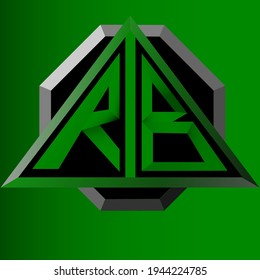 Logo del triángulo de hexágono de letra inicial