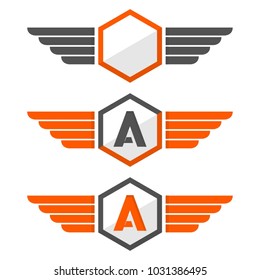 Initial Letter A Hexagon Wings Logo Design