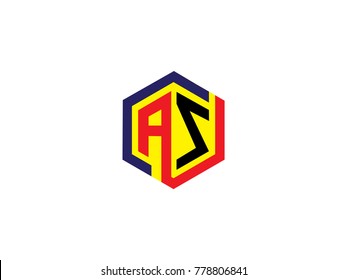 Initial Letter Hexagonal Design Logo Vector Stock Vector (Royalty Free ...