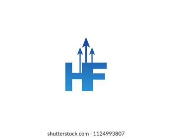 Initial Letter HF Arrow Chart Finance Business