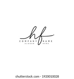 Initial letter HF calligraphy handwritten logo. Handwritten alphabet in the logo template. Letters and Alphabet for your logo design.