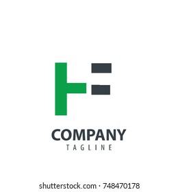 Initial Letter HF Design Logo