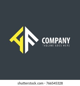 Initial Letter HF Design Logo
