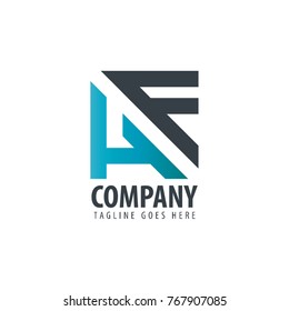 Initial Letter HF Design Logo