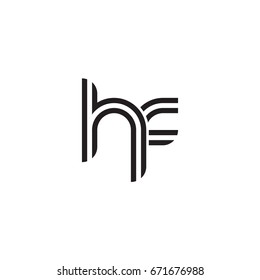Initial letter hf, linked outline rounded lowercase, monogram black