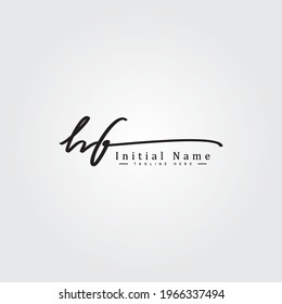 Initial Letter HF Logo - Hand Drawn Signature Logo