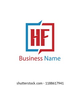 Initial Letter HF Logo Template Design