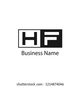 Initial Letter HF Logo Template Design