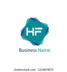 Initial Letter HF Logo Template Design