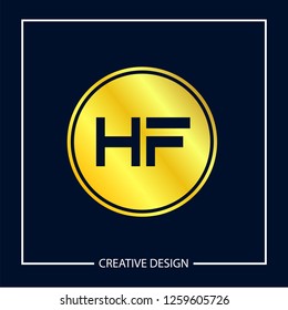 Initial Letter HF Logo Template Design