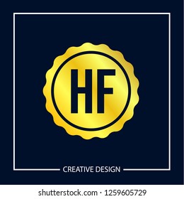 Initial Letter HF Logo Template Design