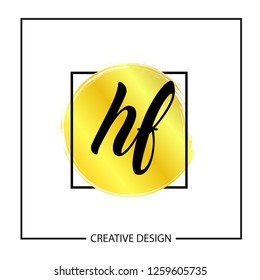 Initial Letter HF Logo Template Design
