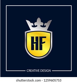 Initial Letter HF Logo Template Design