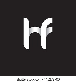 initial letter hf modern linked circle round lowercase logo white black