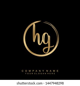 Initial letter HG beautiful handwriting logo vector template