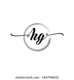 Initial letter HG beautiful handwriting logo vector template