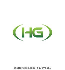 initial letter HG brackets uppercase logo green vector element template design