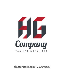 Initial Letter HG Design Logo With Square