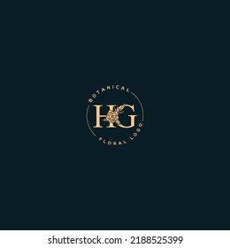 Initial letter hg floral vector icon
