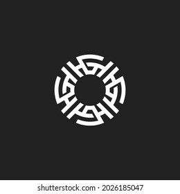 initial letter hg h g monogram with circular logo design. minimal vector graphic alphabet symbol template.