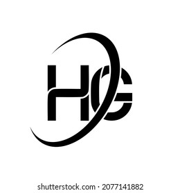 Initial letter HG linked circle uppercase monogram logo. HG