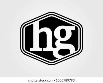 Initial letter hg lowercase logo minimalist black
