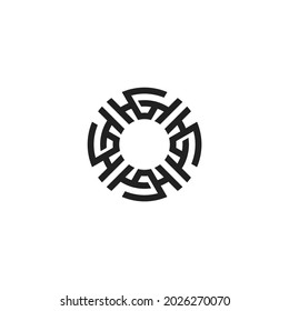 initial letter hg monogram with circular logo design. minimal vector graphic alphabet symbol template.