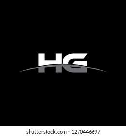 Initial letter HG overlapping movement swoosh horizon logo vector for logo company isolated in black background