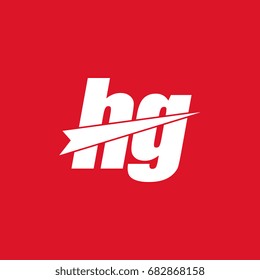 initial letter hg white logo in red background
