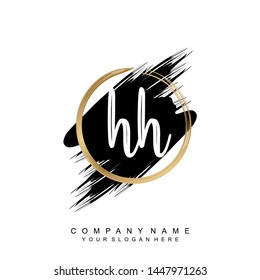 Initial letter HH beautiful handwriting logo vector template