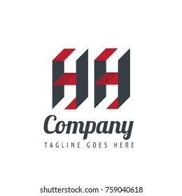 Initial Letter HH Design Logo With Square
