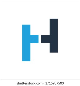 Initial letter hh or h logo design template