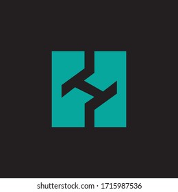 Initial letter hh or h logo design template