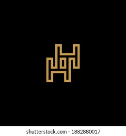 letra inicial HH o H diseño de logotipo de línea mínima vectorial