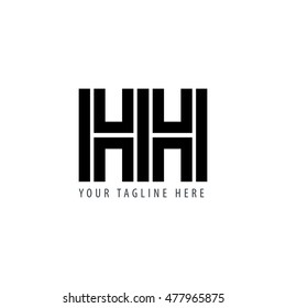 Initial Letter HH Logo Black