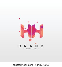 Initial Letter Hh Logo Colorful Background Stock Vector (Royalty Free ...