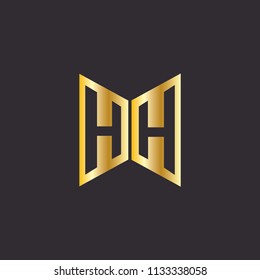 Initial Letter HH Logo Design, Hexagonal Shape in Flat Colored