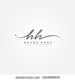 Initial Letter HH Logo - Hand Drawn Signature Logo