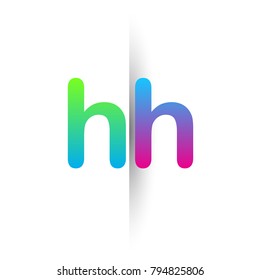 Initial Letter HH Lowercase Logo green, pink and Blue Modern and Simple Logo Design.

