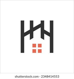 initial letter hh real estate logo design