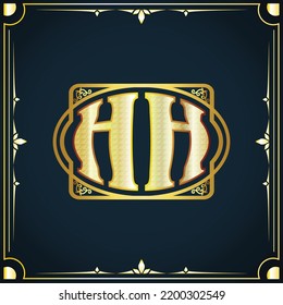 Initial letter HH royal luxury logo template
