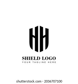 Initial Letter HH Shield shape logo template