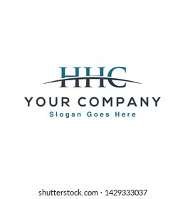 Initial letter HHC, overlapping movement swoosh horizon logo company design inspiration in blue and gray color vector